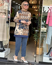 İpek Qupra Desenli İkili Takim