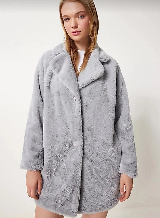 Peluş Kürk Kısa Kaban