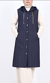 Kapitone Yelek Zincir Detayli Lacivert Renk