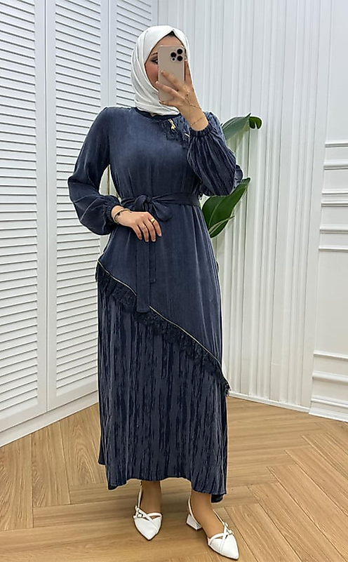 İpek Qupra Kadın Elbise – Lacivert