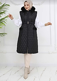 Kaitone Şişme Yelek Siyah Renkbel Kemerli