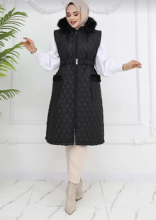 Kaitone Şişme Yelek Siyah Renkbel Kemerli