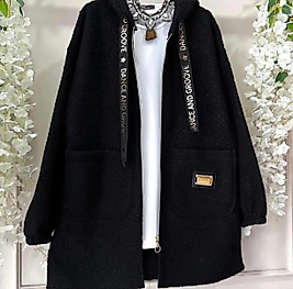 Ara Boy kaşe Kaban Siyah Renk