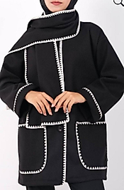 Kaşkol Hediye Ceket Siyah Renk