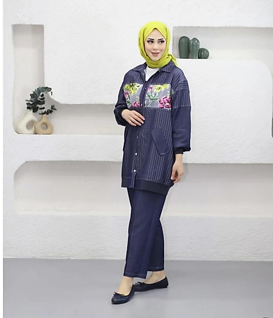 Çiçek Detaylı İkili Takim