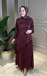 İpek Qupra Kadın Elbise – Bordo