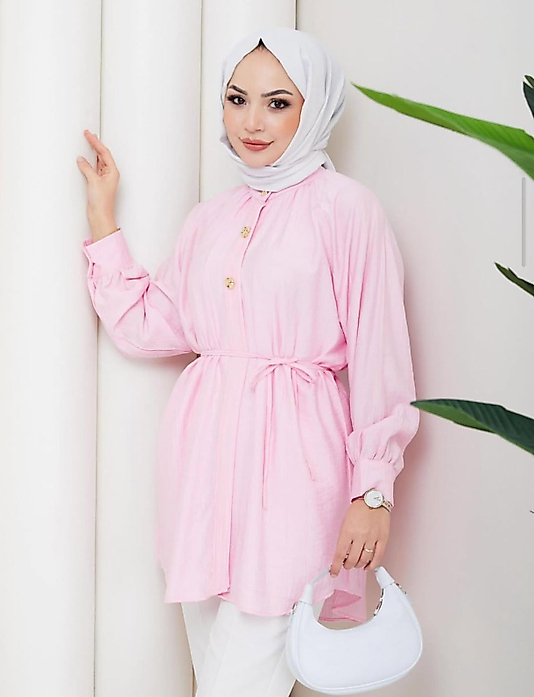 Pembe Gold Dügmeli  Gömlek