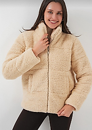 Peluş Mont Krem Renk