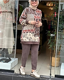 İpek Qupra Desenli İkili Takim