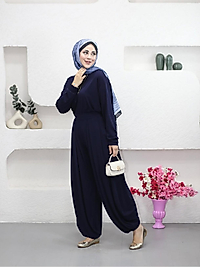 Oysho Kumaş Şalvar Takim Lacivert