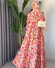 Modal Çiçekli Elbise