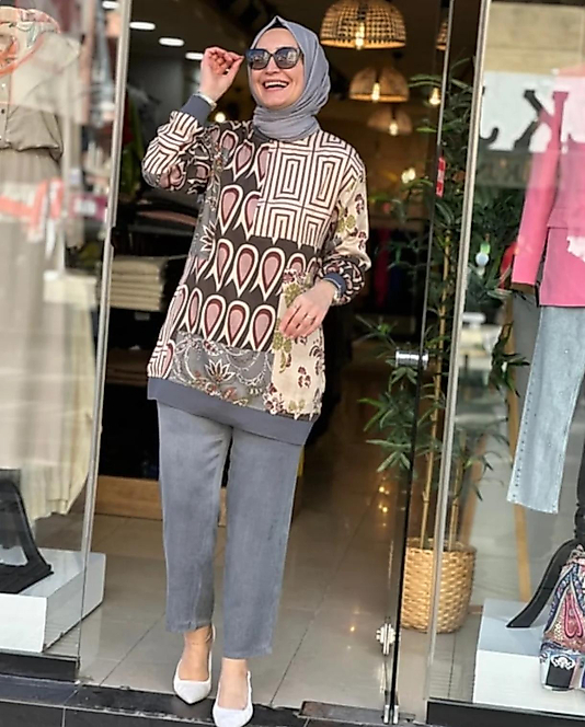 İpek Qupra Desenli  İkili Takim