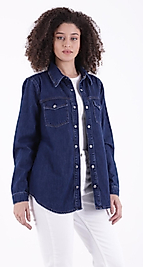 Kot Gömlek Koyu Mavi