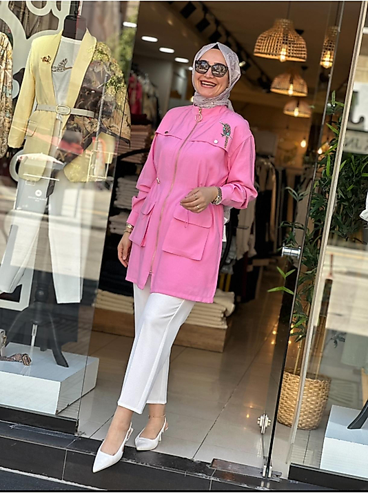 Yeni Sezon Tensel İpek Kupra Pembe Kap