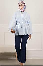 Yeni Stil Gömlek Takim Bebe Mavi