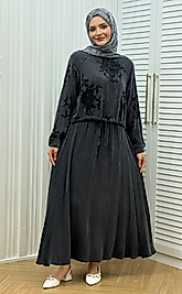 İpek Qupra Etekli Kadın Takım – Siyah