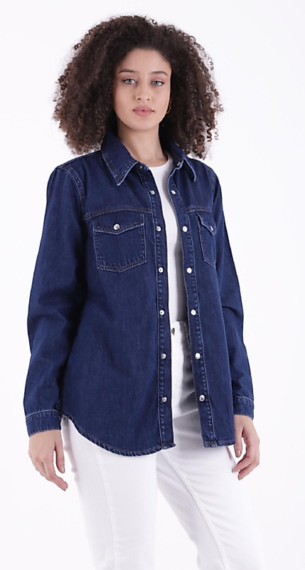 Kot Gömlek Koyu Mavi