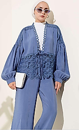 Fisto Detaylı İndigo Takim