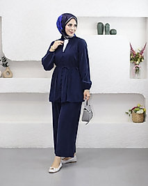 Tensel Kumaş Gömlek Takim Lacivert Renk