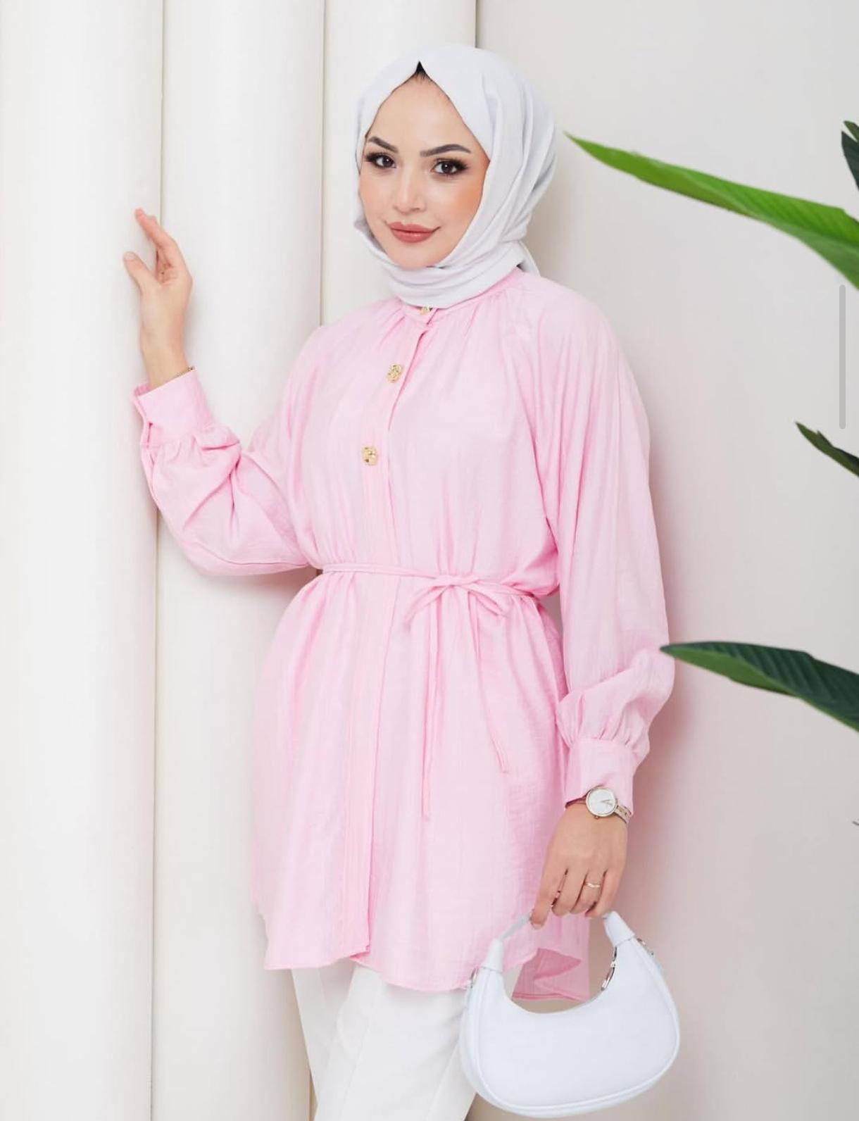 Pembe Gold Dügmeli  Gömlek